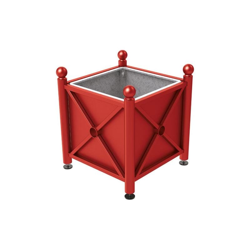 Cityscape Direct Province Sphere Planter (Steel) 800 x 800 x 750mm high / Burgundy (RAL 3004) / With inserts for use with lifting rings