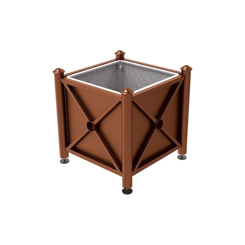 Cityscape Direct Province Agora Planter (Steel) 800 x 800 x 750mm high / Corten Effect / With inserts for use with lifting rings