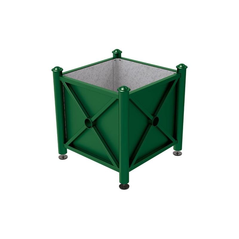 Cityscape Direct Province Agora Planter (Steel) 800 x 800 x 750mm high / Green (RAL 6005) / Galvanised steel