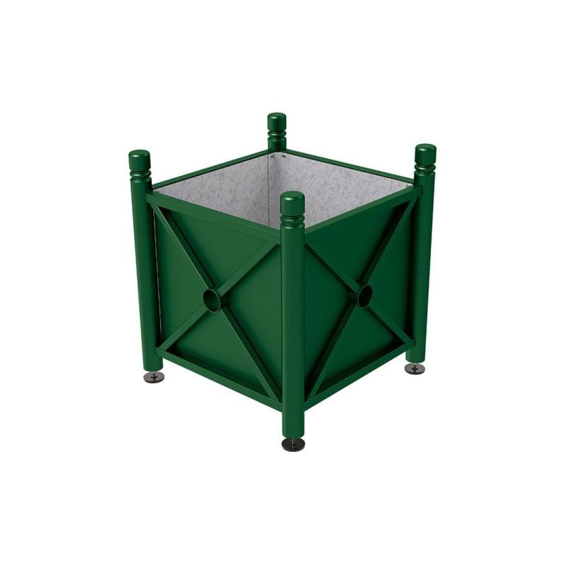 Cityscape Direct Province City Planter (Steel) 800 x 800 x 750mm high / Green (RAL 6005) / Galvanised steel