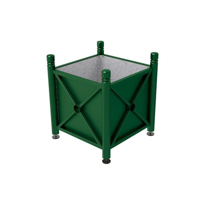 Cityscape Direct Province City Planter (Steel) 800 x 800 x 750mm high / Green (RAL 6005) / Galvanised steel