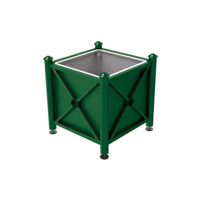 Cityscape Direct Province Agora Planter (Steel) 800 x 800 x 750mm high / Green (RAL 6005) / With inserts for use with lifting rings