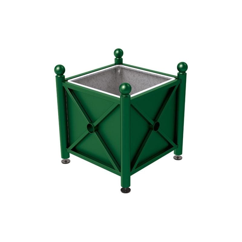Cityscape Direct Province Sphere Planter (Steel) 800 x 800 x 750mm high / Green (RAL 6005) / With inserts for use with lifting rings