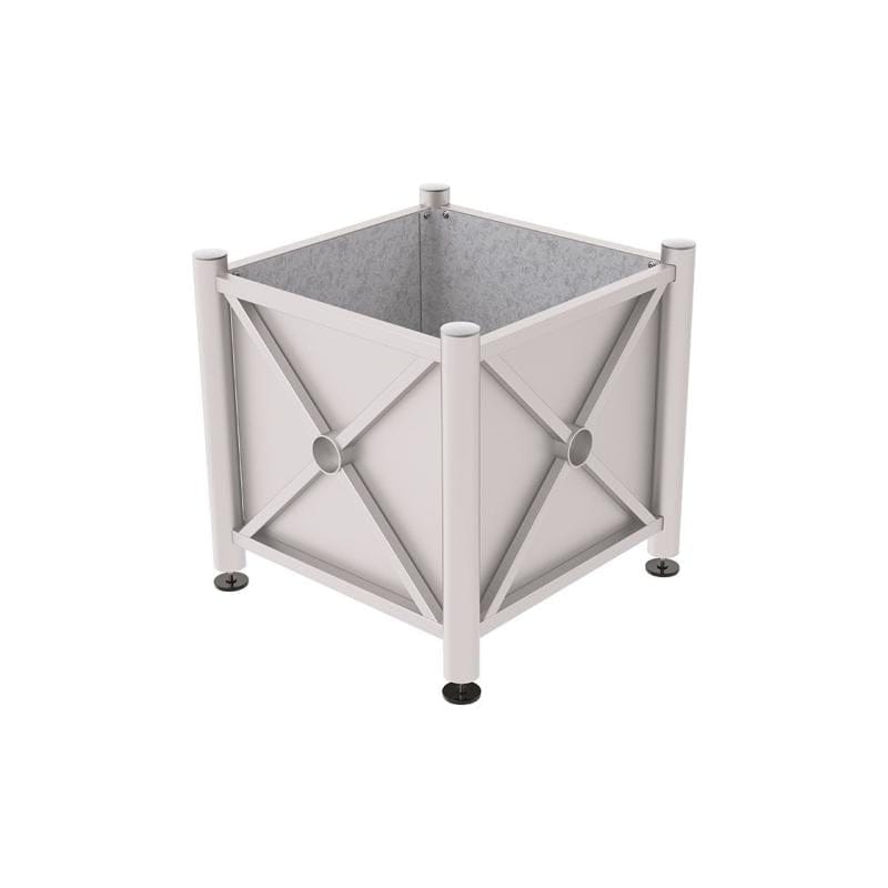 Cityscape Direct Province Brushed Steel Planter (Steel) 800 x 800 x 750mm high / Light Grey (RAL 7044) / Galvanised steel