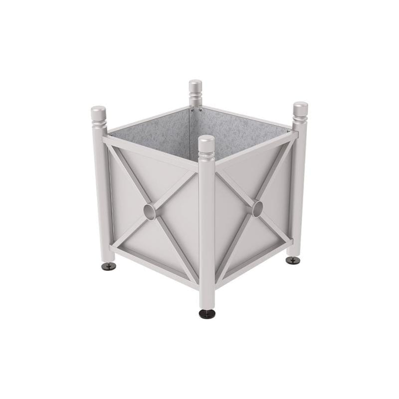 Cityscape Direct Province City Planter (Steel) 800 x 800 x 750mm high / Light Grey (RAL 7044) / Galvanised steel