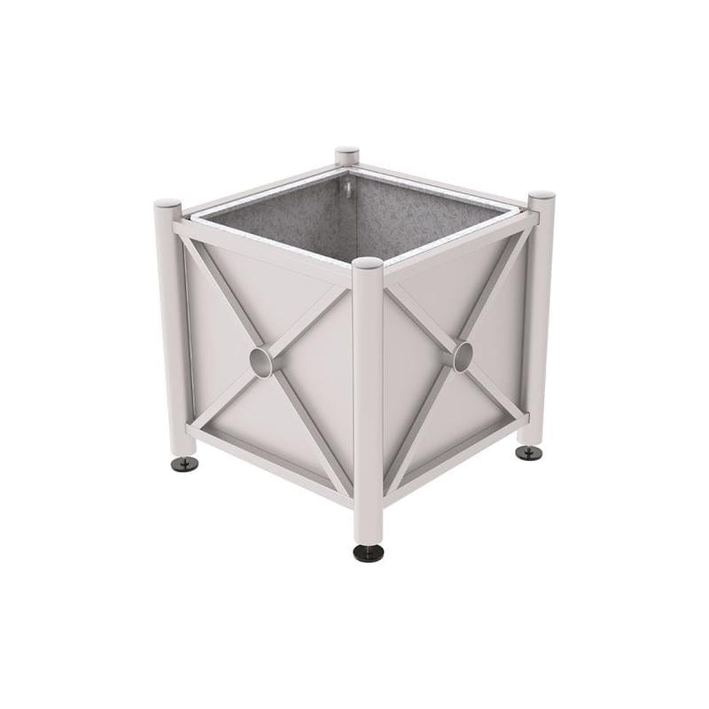 Cityscape Direct Province Brushed Steel Planter (Steel) 800 x 800 x 750mm high / Light Grey (RAL 7044) / With inserts for use with lifting rings