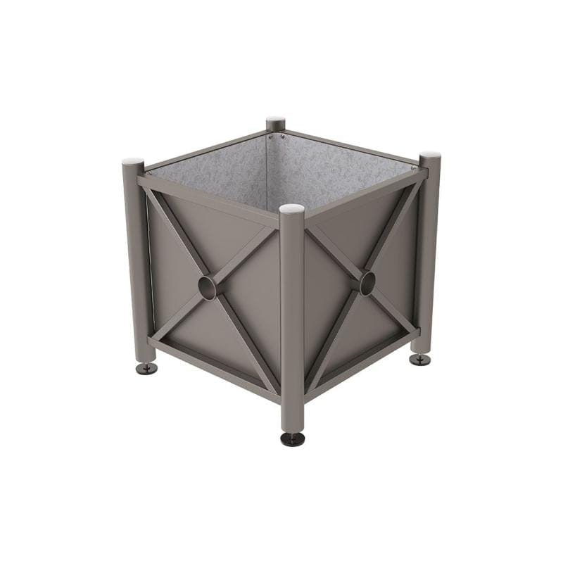Cityscape Direct Province Brushed Steel Planter (Steel) 800 x 800 x 750mm high / Procity Grey / Galvanised steel