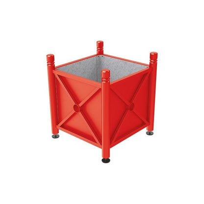 Cityscape Direct Province City Planter (Steel) 800 x 800 x 750mm high / Red (RAL 3020) / Galvanised steel