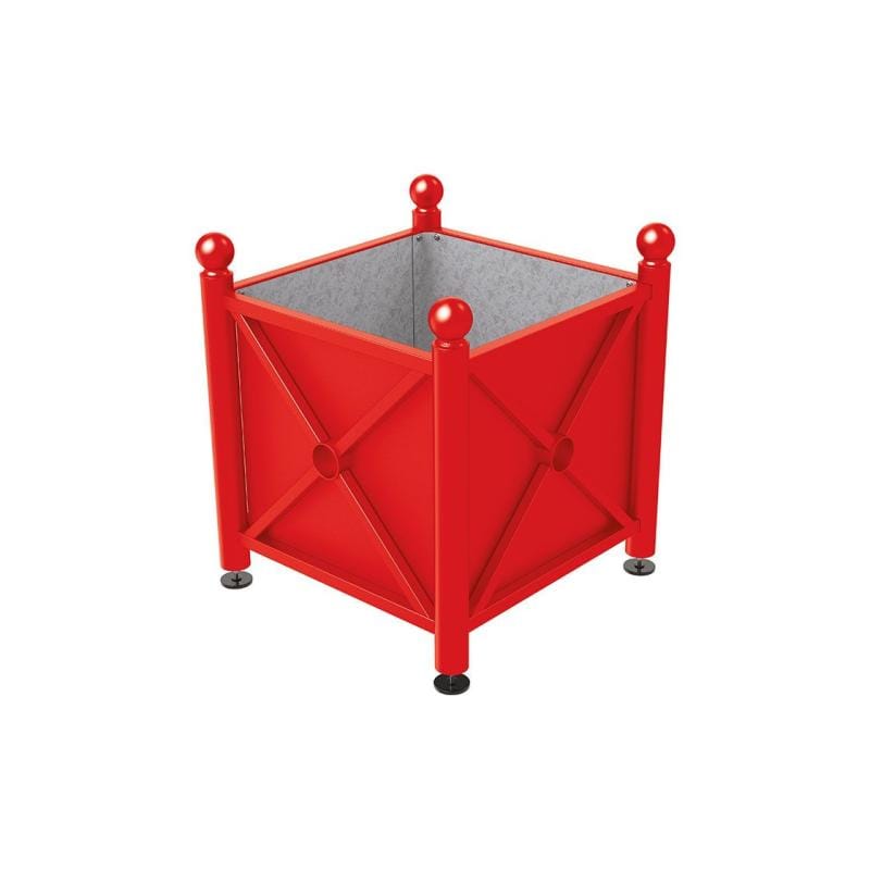 Cityscape Direct Province Sphere Planter (Steel) 800 x 800 x 750mm high / Red (RAL 3020) / Galvanised steel