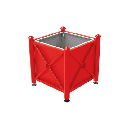 Cityscape Direct Province Agora Planter (Steel) 800 x 800 x 750mm high / Red (RAL 3020) / With inserts for use with lifting rings