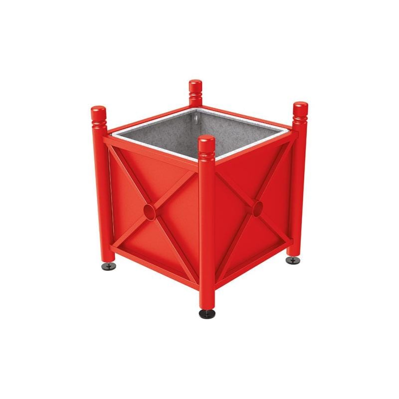 Cityscape Direct Province City Planter (Steel) 800 x 800 x 750mm high / Red (RAL 3020) / With inserts for use with lifting rings