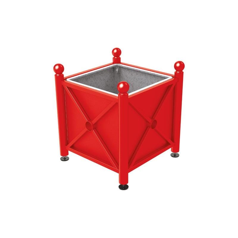 Cityscape Direct Province Sphere Planter (Steel) 800 x 800 x 750mm high / Red (RAL 3020) / With inserts for use with lifting rings