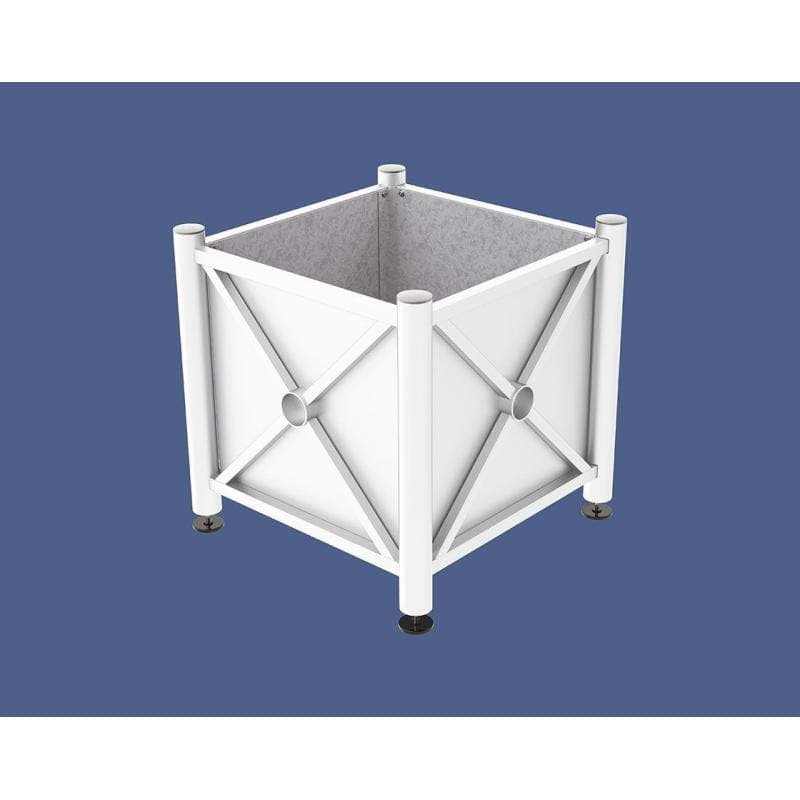 Cityscape Direct Province Brushed Steel Planter (Steel) 800 x 800 x 750mm high / White (RAL 9010) / Galvanised steel