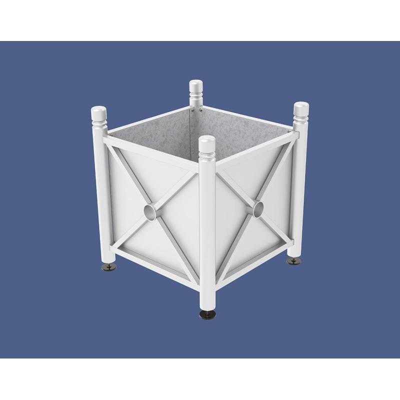 Cityscape Direct Province City Planter (Steel) 800 x 800 x 750mm high / White (RAL 9010) / Galvanised steel