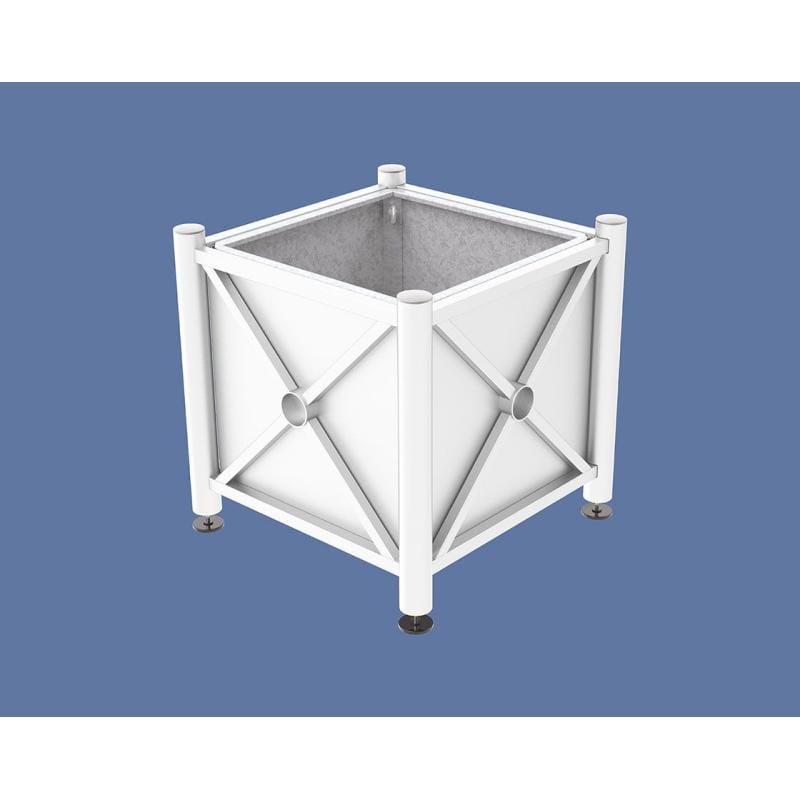 Cityscape Direct Province Brushed Steel Planter (Steel) 800 x 800 x 750mm high / White (RAL 9010) / With inserts for use with lifting rings