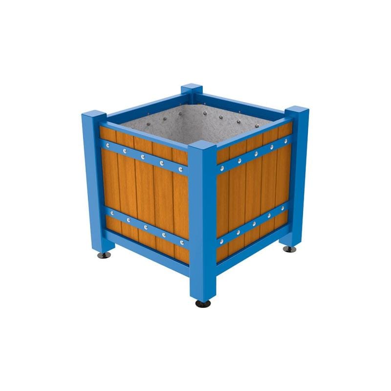 Cityscape Direct Sarlat Planter 880 x 880 x 855mm high / Blue (RAL 5010) / Light Oak