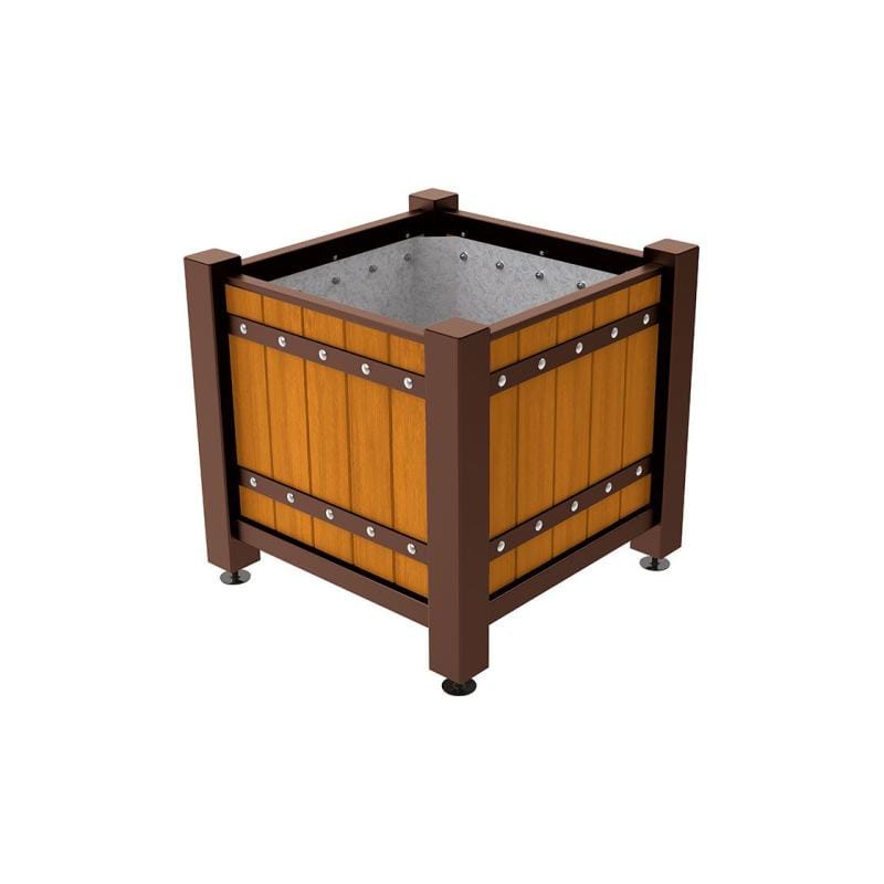 Cityscape Direct Sarlat Planter 880 x 880 x 855mm high / Brown (RAL 8017) / Light Oak