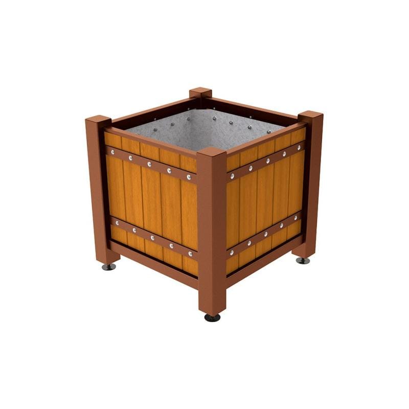 Cityscape Direct Sarlat Planter 880 x 880 x 855mm high / Corten Effect / Light Oak