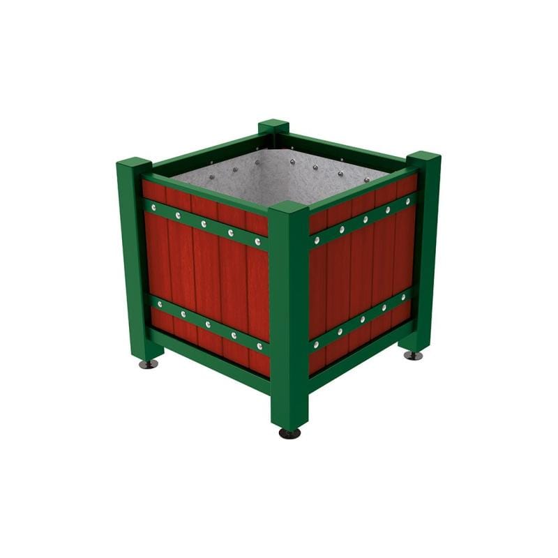 Cityscape Direct Sarlat Planter 880 x 880 x 855mm high / Green (RAL 6005) / Mahogany