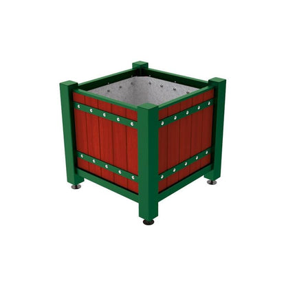 Cityscape Direct Sarlat Planter 880 x 880 x 855mm high / Green (RAL 6005) / Mahogany