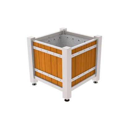 Cityscape Direct Sarlat Planter 880 x 880 x 855mm high / Light Grey (RAL 7044) / Light Oak