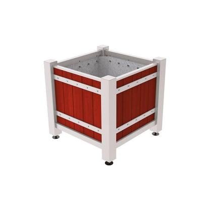Cityscape Direct Sarlat Planter 880 x 880 x 855mm high / Light Grey (RAL 7044) / Mahogany