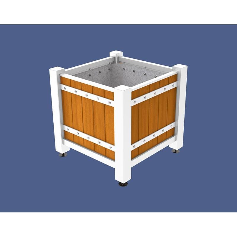 Cityscape Direct Sarlat Planter 880 x 880 x 855mm high / White (RAL 9010) / Light Oak