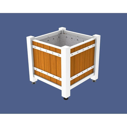 Cityscape Direct Sarlat Planter 880 x 880 x 855mm high / White (RAL 9010) / Light Oak