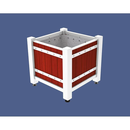 Cityscape Direct Sarlat Planter 880 x 880 x 855mm high / White (RAL 9010) / Mahogany