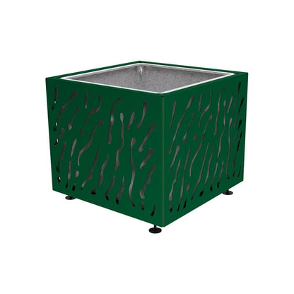 Cityscape Direct Venice Planter 990 x 990 x 870mm high / Green (RAL 6005) / With inserts for use with lifting rings