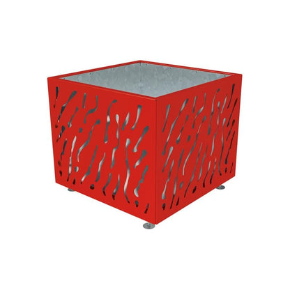 Cityscape Direct Venice Planter 990 x 990 x 870mm high / Red (RAL 3020) / Galvanised steel