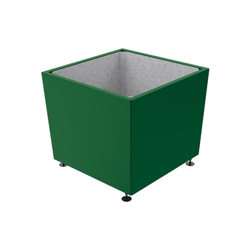 Cityscape Direct Olbia Planter 995 x 995 x 870mm high / Green (RAL 6005) / Galvanised steel