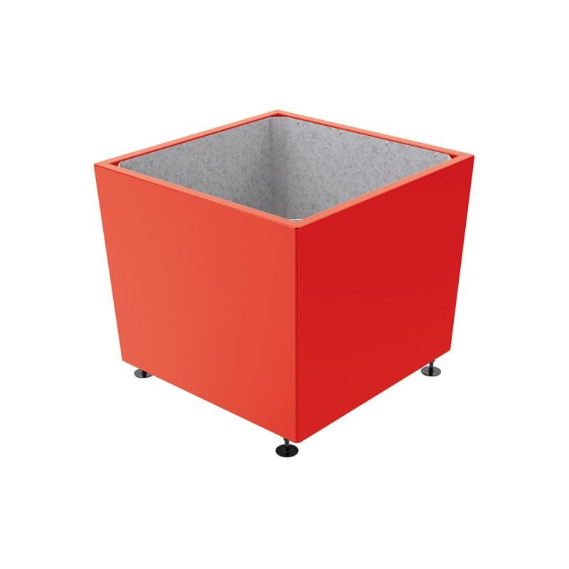 Cityscape Direct Olbia Planter 995 x 995 x 870mm high / Red (RAL 3020) / Galvanised steel