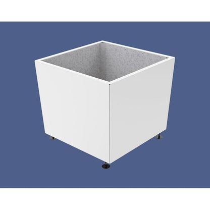 Cityscape Direct Olbia Planter 995 x 995 x 870mm high / White (RAL 9010) / Galvanised steel