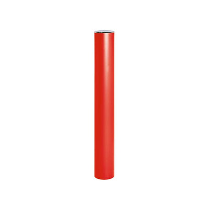 Brushed Steel Anti-Ram Bollard in Red