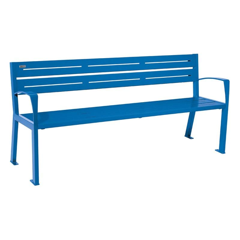 Cityscape Direct Silaos Seat (Steel) - 1800mm wide Armrests / 5 Slats / Blue (RAL 5010)