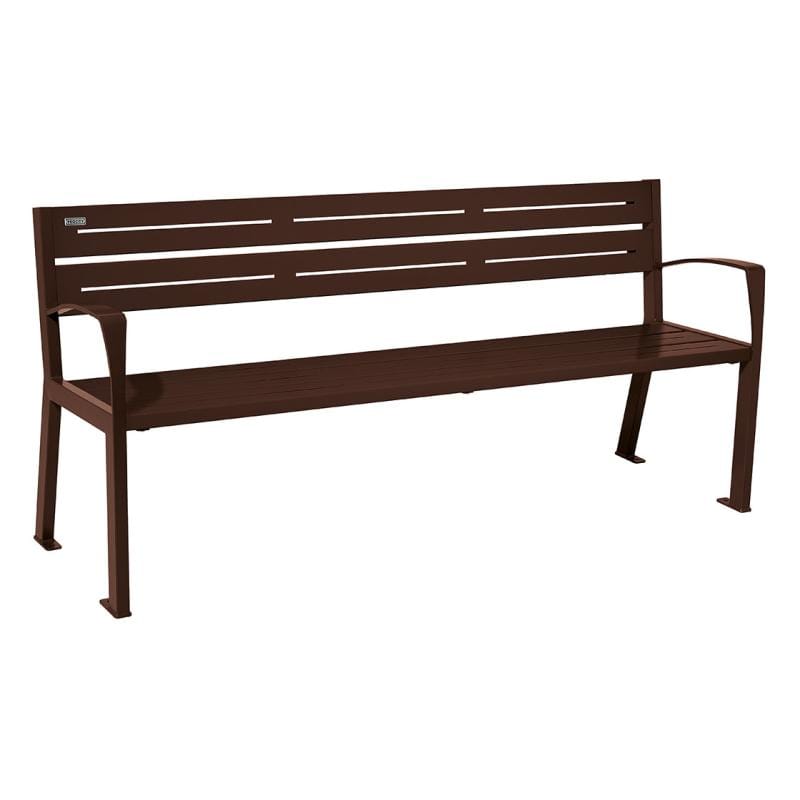 Cityscape Direct Silaos Seat (Steel) - 1800mm wide Armrests / 5 Slats / Brown (RAL 8017)