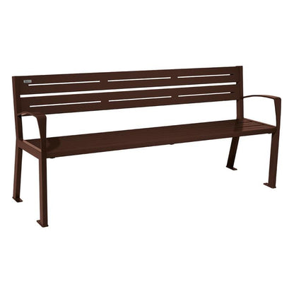 Cityscape Direct Silaos Seat (Steel) - 1800mm wide Armrests / 5 Slats / Brown (RAL 8017)