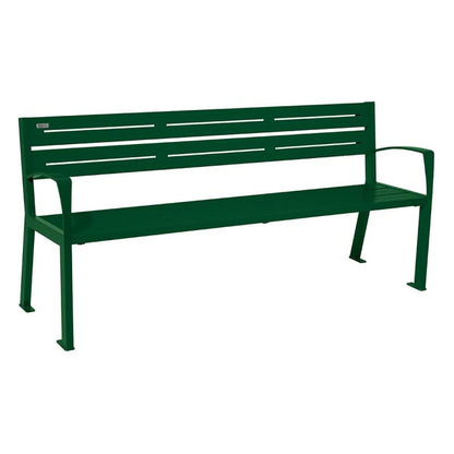 Cityscape Direct Silaos Seat (Steel) - 1800mm wide Armrests / 5 Slats / Green (RAL 6005)