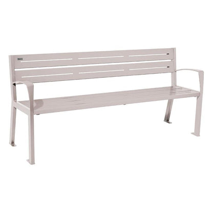Cityscape Direct Silaos Seat (Steel) - 1800mm wide Armrests / 5 Slats / Light Grey (RAL 7044)