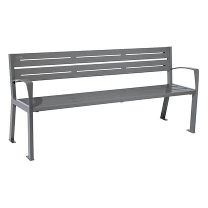 Cityscape Direct Silaos Seat (Steel) - 1800mm wide Armrests / 5 Slats / Procity Grey