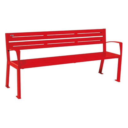 Cityscape Direct Silaos Seat (Steel) - 1800mm wide Armrests / 5 Slats / Red (RAL 3020)
