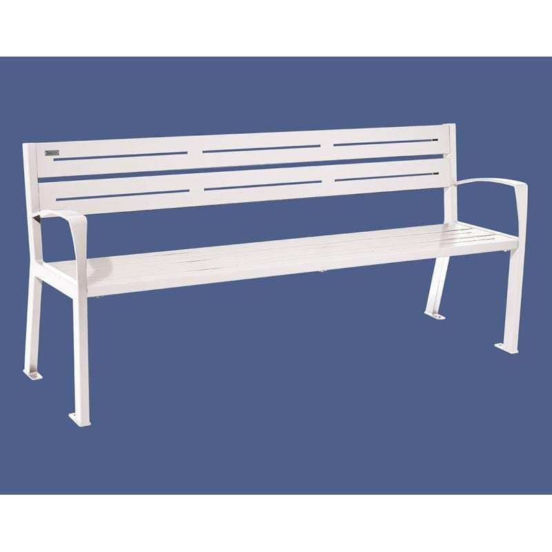 Cityscape Direct Silaos Seat (Steel) - 1800mm wide Armrests / 5 Slats / White (RAL 9010)