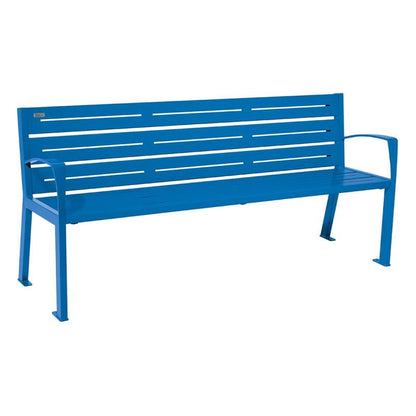Cityscape Direct Silaos Seat (Steel) - 1800mm wide Armrests / 6 Slats / Blue (RAL 5010)