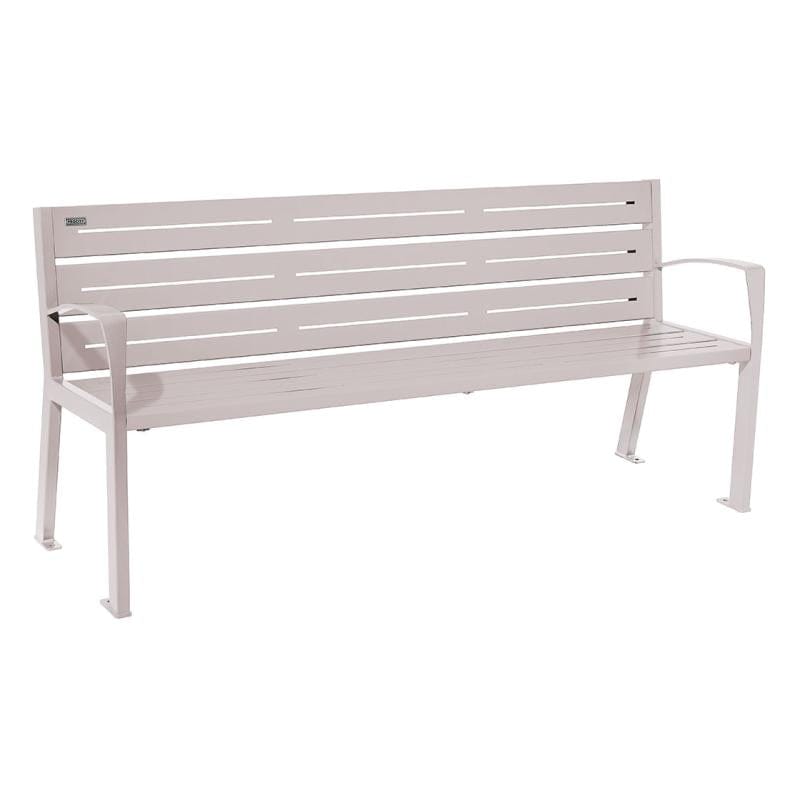 Cityscape Direct Silaos Seat (Steel) - 1800mm wide Armrests / 6 Slats / Light Grey (RAL 7044)