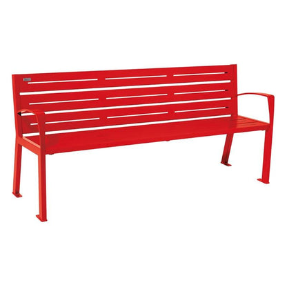 Cityscape Direct Silaos Seat (Steel) - 1800mm wide Armrests / 6 Slats / Red (RAL 3020)