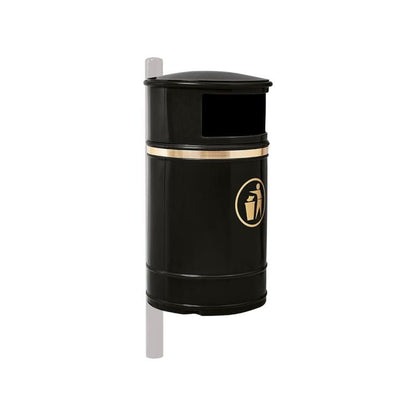 Cityscape Direct Morvan Litter Bin Black / 40 Litre (Wall Mounted)