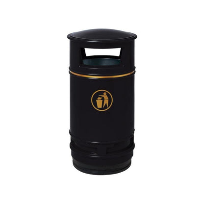 Cityscape Direct Morvan Litter Bin Black / 90 Litre (Floor Mounted)