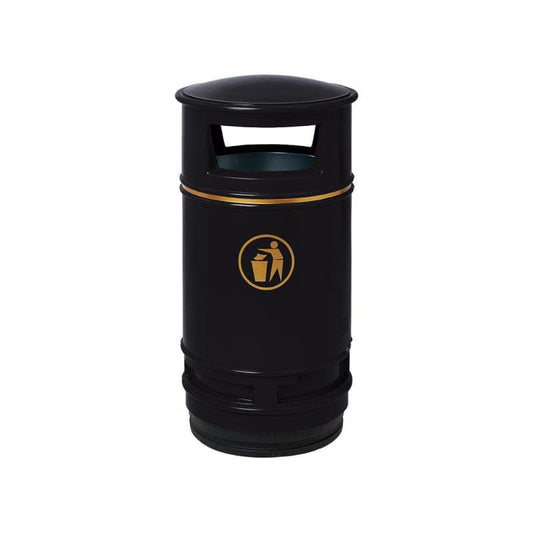 Cityscape Direct Morvan Litter Bin Black / 90 Litre (Floor Mounted)