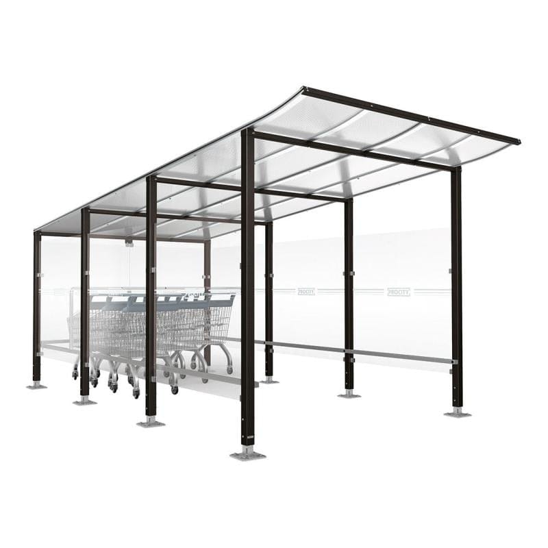Cityscape Direct Modulo Trolley Shelter Black (RAL 9005) / Base Plates